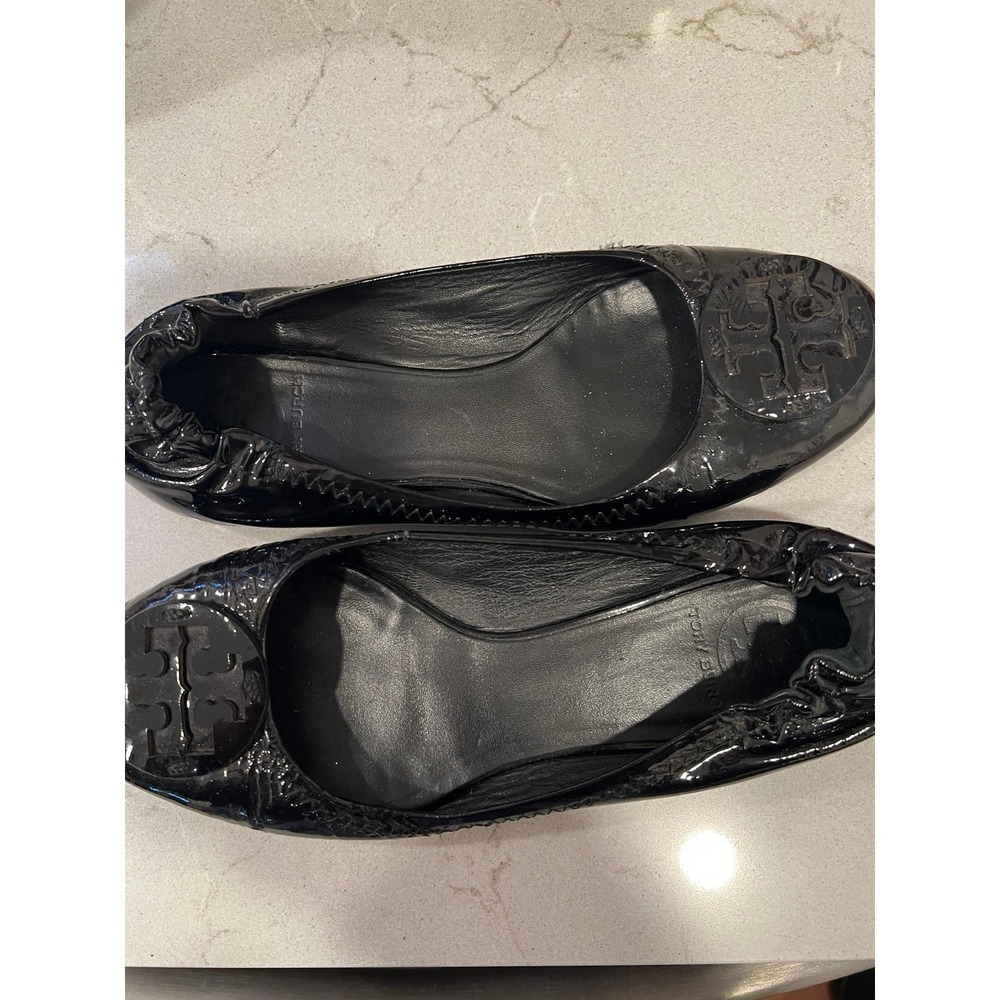 Tory Burch Reva Patton Leather Scrunch Ballet flats